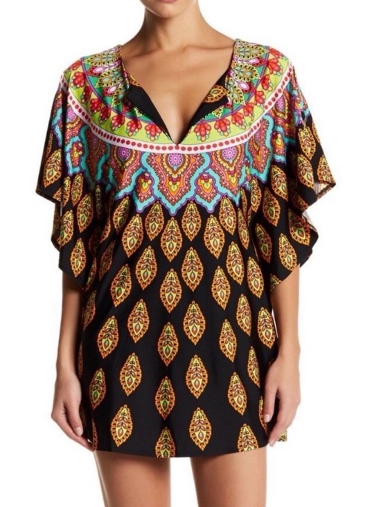Trina Turk Other - Trina Turk Moroccan Medallion Caftan Swim Cover Up L Resort Tunic